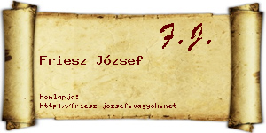 Friesz József névjegykártya