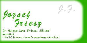 jozsef friesz business card